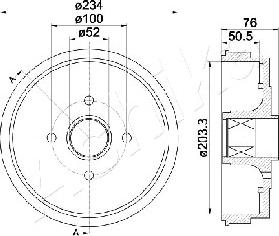 Ashika 56-00-0409 - Tambour de frein cwaw.fr