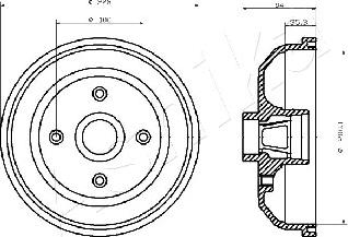 Ashika 56-00-0406 - Tambour de frein cwaw.fr