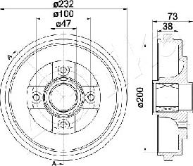 Ashika 56-00-0401 - Tambour de frein cwaw.fr