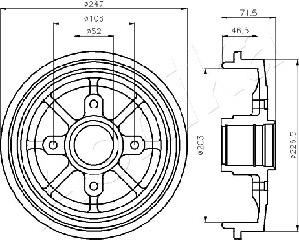 Ashika 56-00-0610 - Tambour de frein cwaw.fr