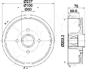 Ashika 56-00-0700 - Tambour de frein cwaw.fr