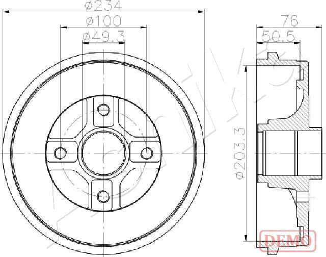 Ashika 56-00-0710C - Tambour de frein cwaw.fr