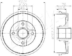 Ashika 56-00-0710 - Tambour de frein cwaw.fr