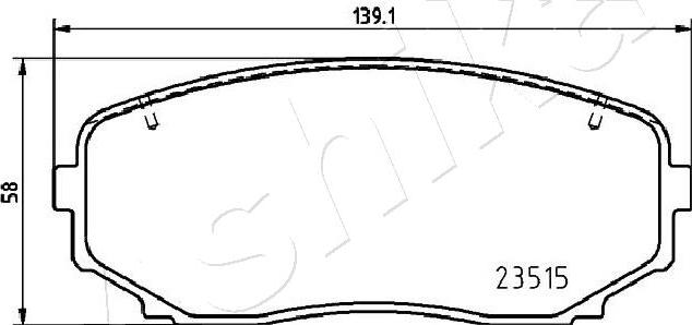 Ashika 50-05-531 - Kit de plaquettes de frein, frein à disque cwaw.fr