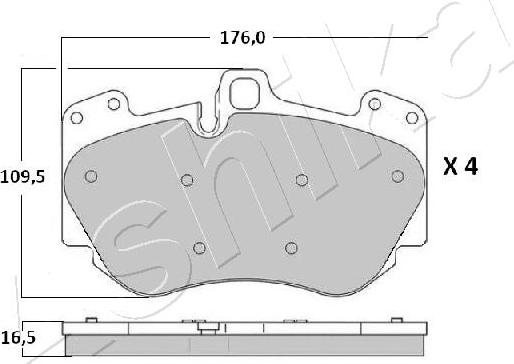 Ashika 50-00-0919 - Kit de plaquettes de frein, frein à disque cwaw.fr