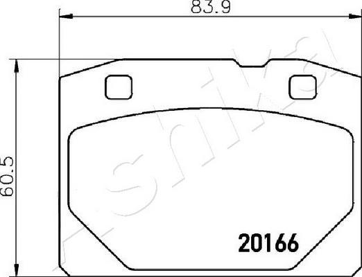 Ashika 50-00-044 - Kit de plaquettes de frein, frein à disque cwaw.fr