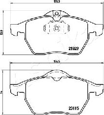 Ashika 50-00-0404 - Kit de plaquettes de frein, frein à disque cwaw.fr