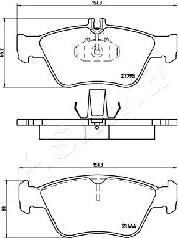 Ashika 50-00-0508 - Kit de plaquettes de frein, frein à disque cwaw.fr