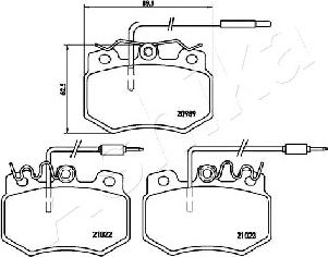 Ashika 50-00-0605 - Kit de plaquettes de frein, frein à disque cwaw.fr