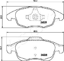 Ashika 50-00-0603 - Kit de plaquettes de frein, frein à disque cwaw.fr