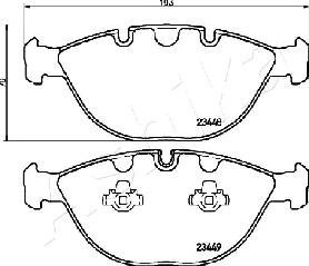 Ashika 50-00-0131 - Kit de plaquettes de frein, frein à disque cwaw.fr