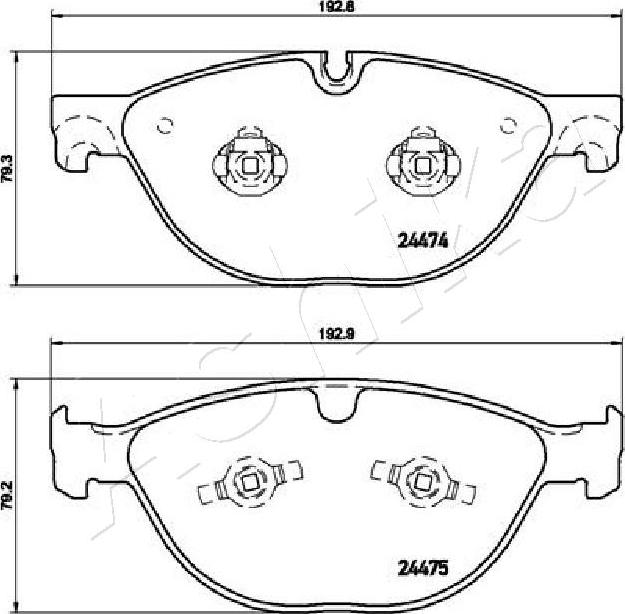 Ashika 50-00-0347 - Kit de plaquettes de frein, frein à disque cwaw.fr