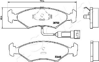 Ashika 50-00-0305 - Kit de plaquettes de frein, frein à disque cwaw.fr