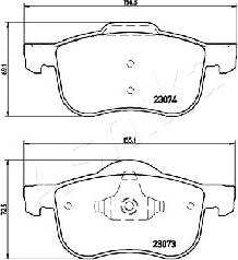 Ashika 50-00-0332 - Kit de plaquettes de frein, frein à disque cwaw.fr