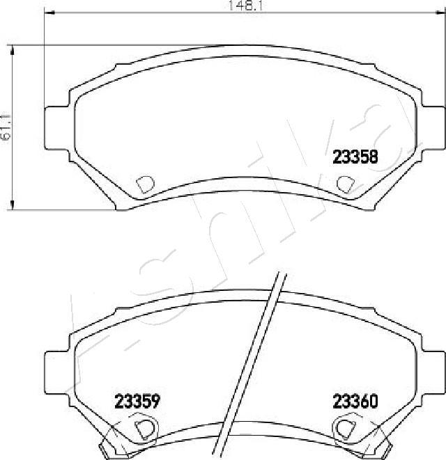 Ashika 50-0W-W21 - Kit de plaquettes de frein, frein à disque cwaw.fr