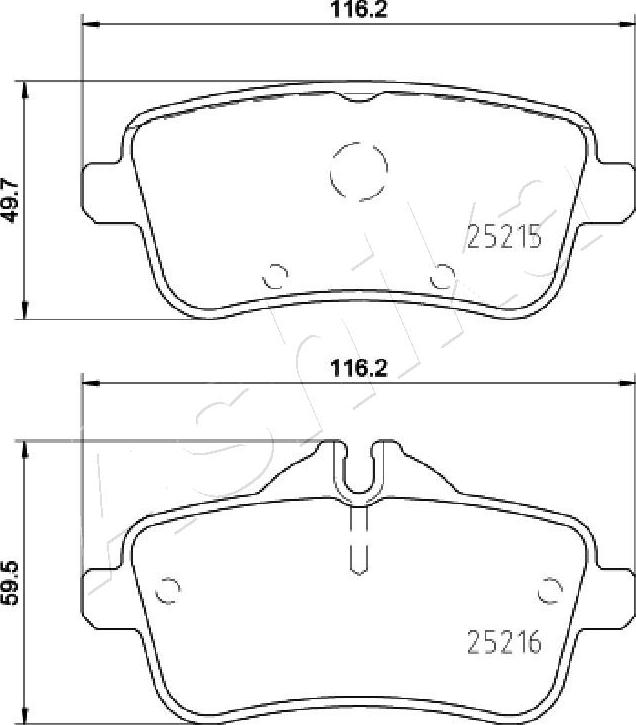 Ashika 51-00-0516 - Kit de plaquettes de frein, frein à disque cwaw.fr