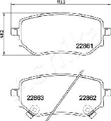 Ashika 51-00-0532 - Kit de plaquettes de frein, frein à disque cwaw.fr