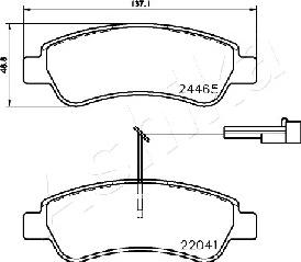 Ashika 51-00-0609 - Kit de plaquettes de frein, frein à disque cwaw.fr