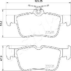 Ashika 51-00-0303 - Kit de plaquettes de frein, frein à disque cwaw.fr