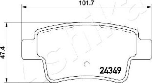 Ashika 51-00-0201 - Kit de plaquettes de frein, frein à disque cwaw.fr