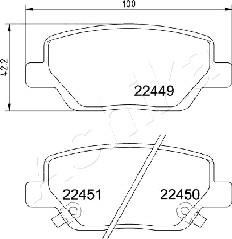 Ashika 51-00-0211 - Kit de plaquettes de frein, frein à disque cwaw.fr