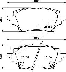 Ashika 51-02-263 - Kit de plaquettes de frein, frein à disque cwaw.fr