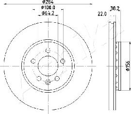 Ashika 60-04-442 - Disque de frein cwaw.fr