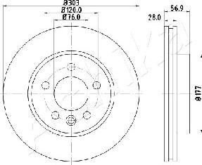 Ashika 60-00-0948 - Disque de frein cwaw.fr