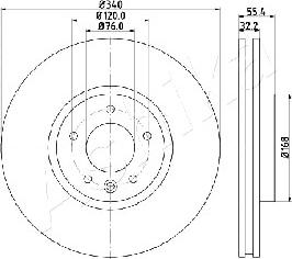 Ashika 60-00-0954 - Disque de frein cwaw.fr