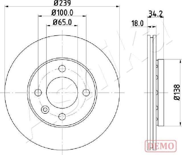 Ashika 60-00-0952C - Disque de frein cwaw.fr