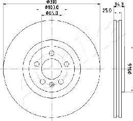 Ashika 60-00-0900 - Disque de frein cwaw.fr