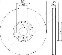 Ashika 60-00-0928 - Disque de frein cwaw.fr