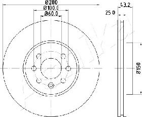 Ashika 60-00-0422 - Disque de frein cwaw.fr