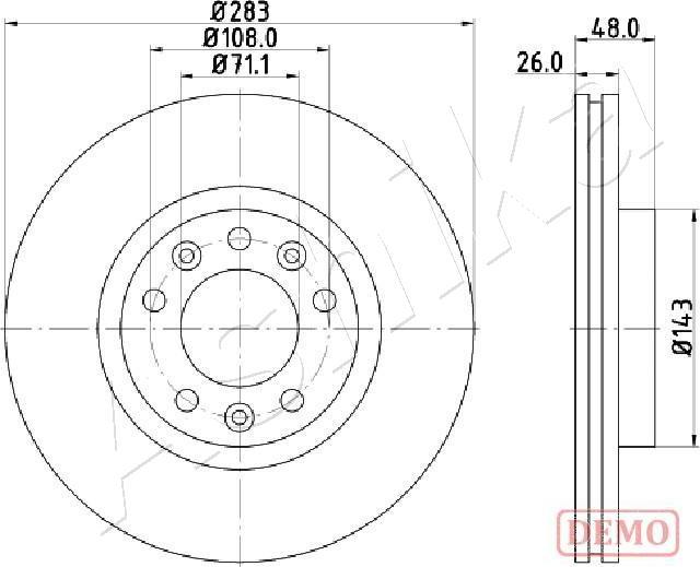 Ashika 60-00-0634C - Disque de frein cwaw.fr