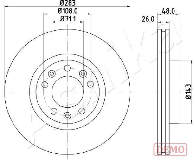 Ashika 60-00-0633C - Disque de frein cwaw.fr