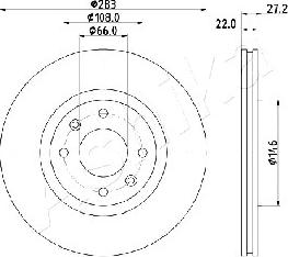 Ashika 60-00-0626 - Disque de frein cwaw.fr