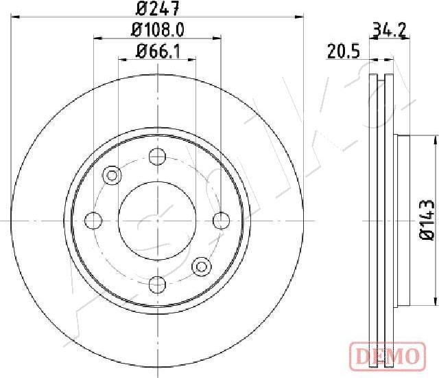 Ashika 60-00-0628C - Disque de frein cwaw.fr