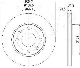 Ashika 60-00-0628 - Disque de frein cwaw.fr