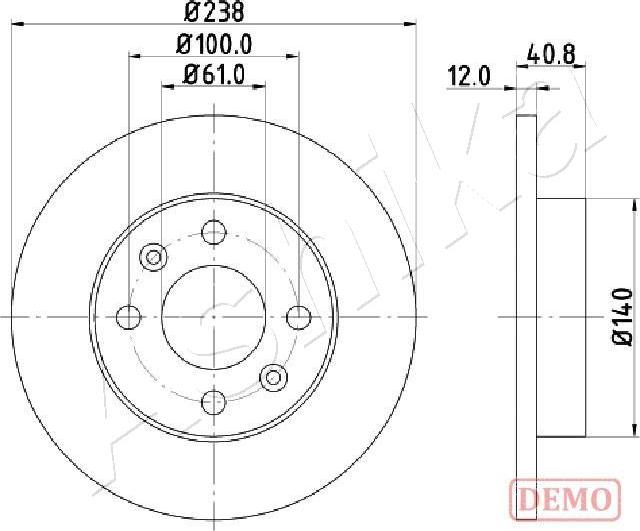 Ashika 60-00-0714C - Disque de frein cwaw.fr