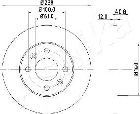 Ashika 60-00-0714 - Disque de frein cwaw.fr