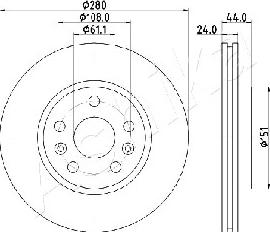 Ashika 60-00-0716 - Disque de frein cwaw.fr