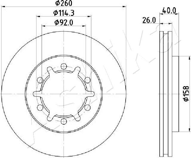 Ashika 60-01-180C - Disque de frein cwaw.fr