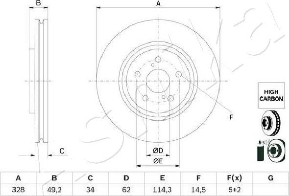 Ashika 60-02-2058C - Disque de frein cwaw.fr