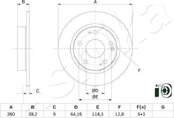 Ashika 61-04-428C - Disque de frein cwaw.fr