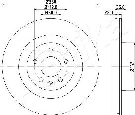 Ashika 61-00-0911 - Disque de frein cwaw.fr