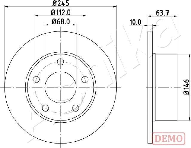 Ashika 61-00-0912C - Disque de frein cwaw.fr