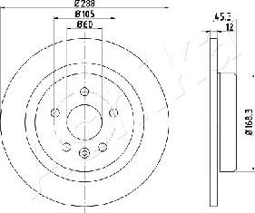 Ashika 61-00-0404 - Disque de frein cwaw.fr