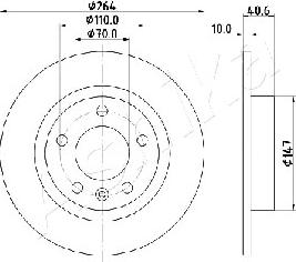 Ashika 61-00-0400 - Disque de frein cwaw.fr