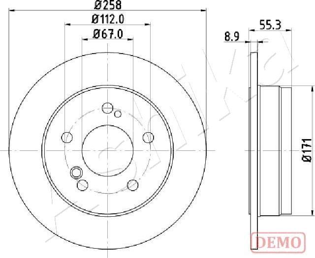 Ashika 61-00-0504C - Disque de frein cwaw.fr