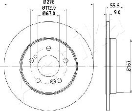 Ashika 61-00-0505 - Disque de frein cwaw.fr